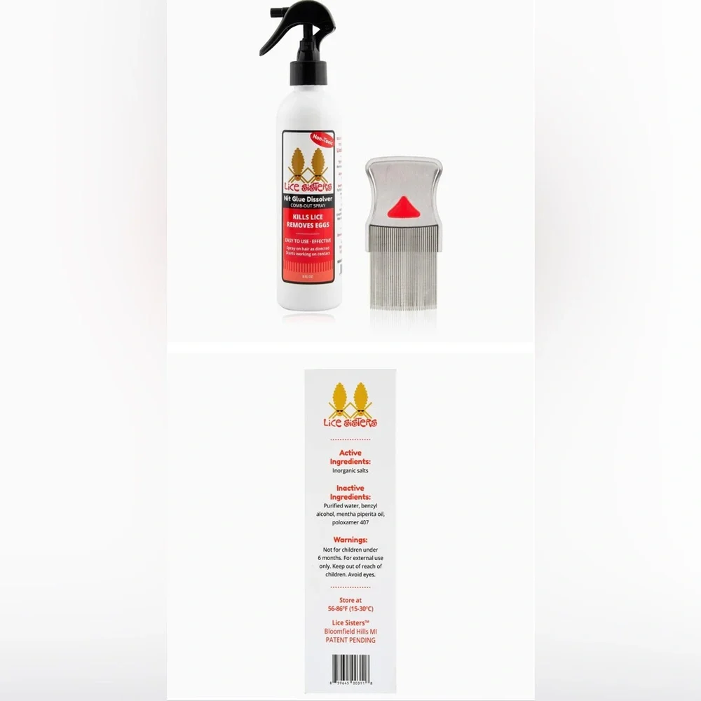 Head Lice Kit - Non-Toxic, Natural Spray Treatment, Comb, Kills Lice & Eggs